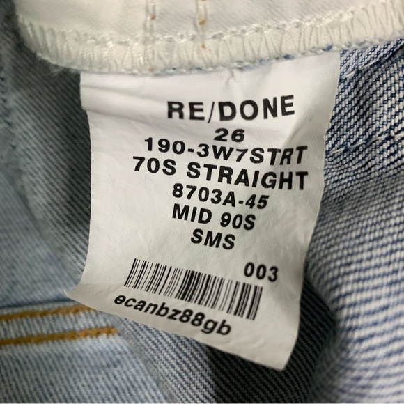 RE/DONE NWT COMFORT STRETCH 7OS STRAIGHT Color: Mid 90s Size 26 - Picture 11 of 16